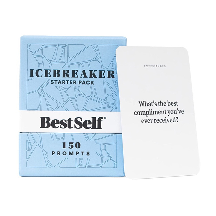 Bestself กระเป๋าใส่การ์ดเกม Icebreaker Starter Pack A Deck of 150 Conversation Prompts That Spark Meaningful Discussions เพิ่มความสัมพันธ์