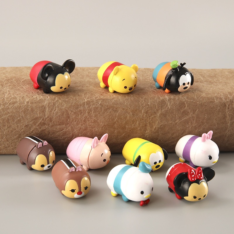 10 ชิ้น/เซ็ต Winnie the Pooh Goofy พลูโต Piglet Daisy Donald Duck Pooh Bear Chip Dale รุ่น Q Tsum PVC Action Figures ตุ๊กตาของเล่น
