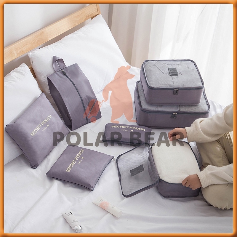7 In 1 Travel Organizer กระเป๋ากันน้ํากระเป๋าเก็บกระเป๋าเดินทางซิปพับได้