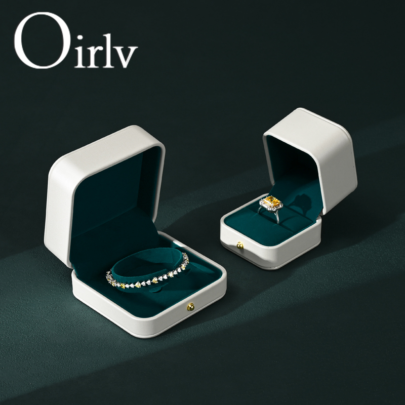 Oirlv กล่องแหวนแต่งงานสร้อยคอแสดงกรณีสร้อยข้อมือต่างหูกล่องเก็บเครื่องประดับของขวัญวันเกิดกล่อง H168