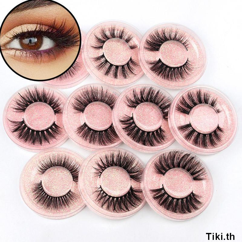 1 คู่ Mink Lashes Soft Natural Long ขนตาปลอม Make Up Wispy Volume Lash