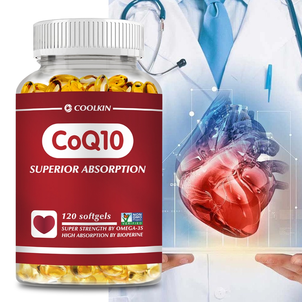 Coq10 - ดูดซึมสูง - จดสิทธิบัตรวิตามินธรรมชาติที่ละลายน้ําได้และไขมัน - Coenzyme Q10 Form - Heart Healthy Antioxidant - 120 แคปซูล