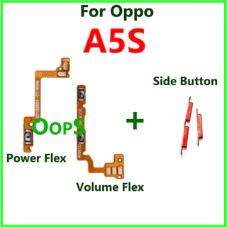 ปุ่มปรับระดับเสียงไฟ Flex สําหรับ OPPO A5S โทรศัพท์ปุ่มเปิดปิดปุ่มด้านข้างสายริบบิ้น Flex