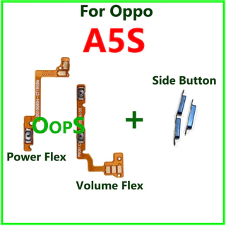 ปุ่มปรับระดับเสียงไฟ Flex สําหรับ OPPO A5S โทรศัพท์ปุ่มเปิดปิดปุ่มด้านข้างสายริบบิ้น Flex