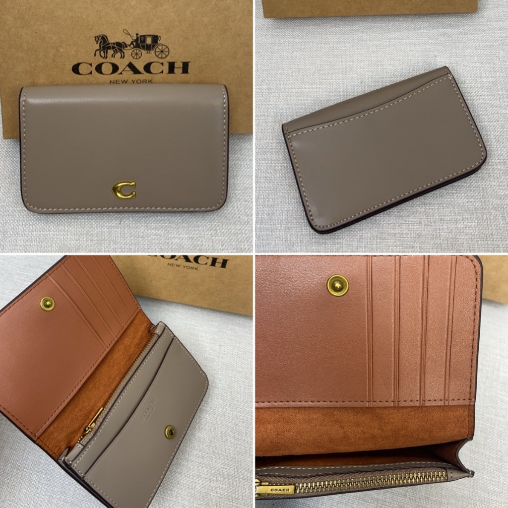 ของแท้ 100% ✈️CAOCH C5870 C4818 กระเป๋าสตางค์สุภาพสตรีกระเป๋าสตางค์หนังแท้เปลี่ยนกระเป๋าใส่บัตร