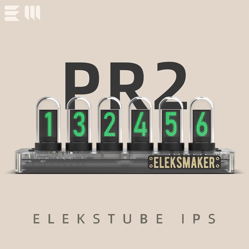 -LW- Em EleksMaker IPS Desktop Collication Clock Creative ตกแต่ง RGB นาฬิกาดิจิตอล Analog Glow Tube หน้าจอ IPS EleksTube IPS PR2