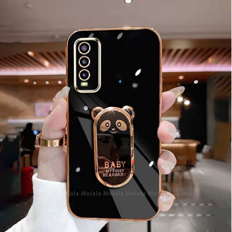 ปลอกอ่อน Vivo V2043 V2032 V2026 V2029 V2027 V2038 V2037 V2042 V2048 1902 1901 1904 1906 น่ารัก Panda พับซิลิโคนเคสโทรศัพท์