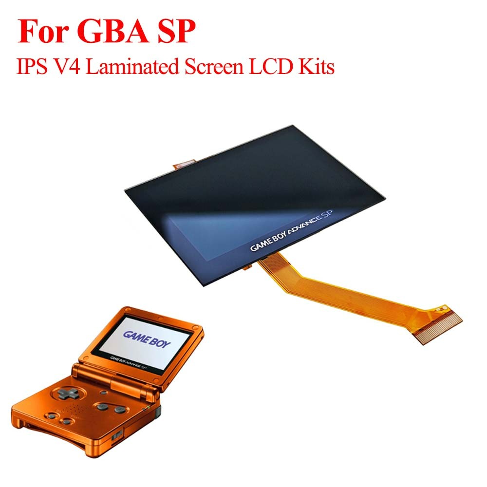 เต็มใหม่เปลี่ยน IPS V4 หน้าจอลามิเนต LCD ชุดสําหรับ GBA SP IPS V4 หน้าจอแบ็คไลท์สําหรับ Gameboy Adva