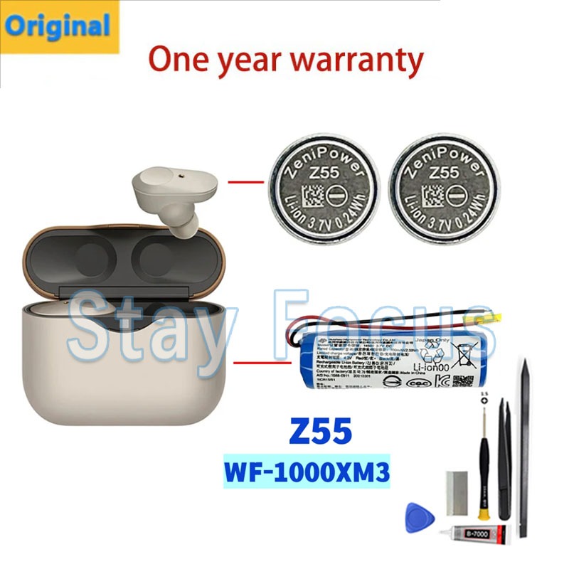 700mah 1000mAh 3.7V ใหม่ชุดหูฟังไร้สายแบตเตอรี่สําหรับ Sony WF-1000XM3 ชาร์จ, Z55 แบตเตอรี่ 3.7V 0.2