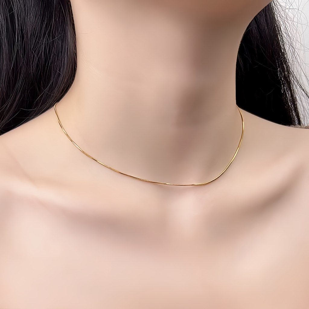 โซ่กระดูกงู 18k Gold-Plated สร้อยคอสไตล์ใหม่ ins Niche Design High-End ไทเทเนียมเหล็กแฟชั่นเครื่องประดับไม่ซีดจาง