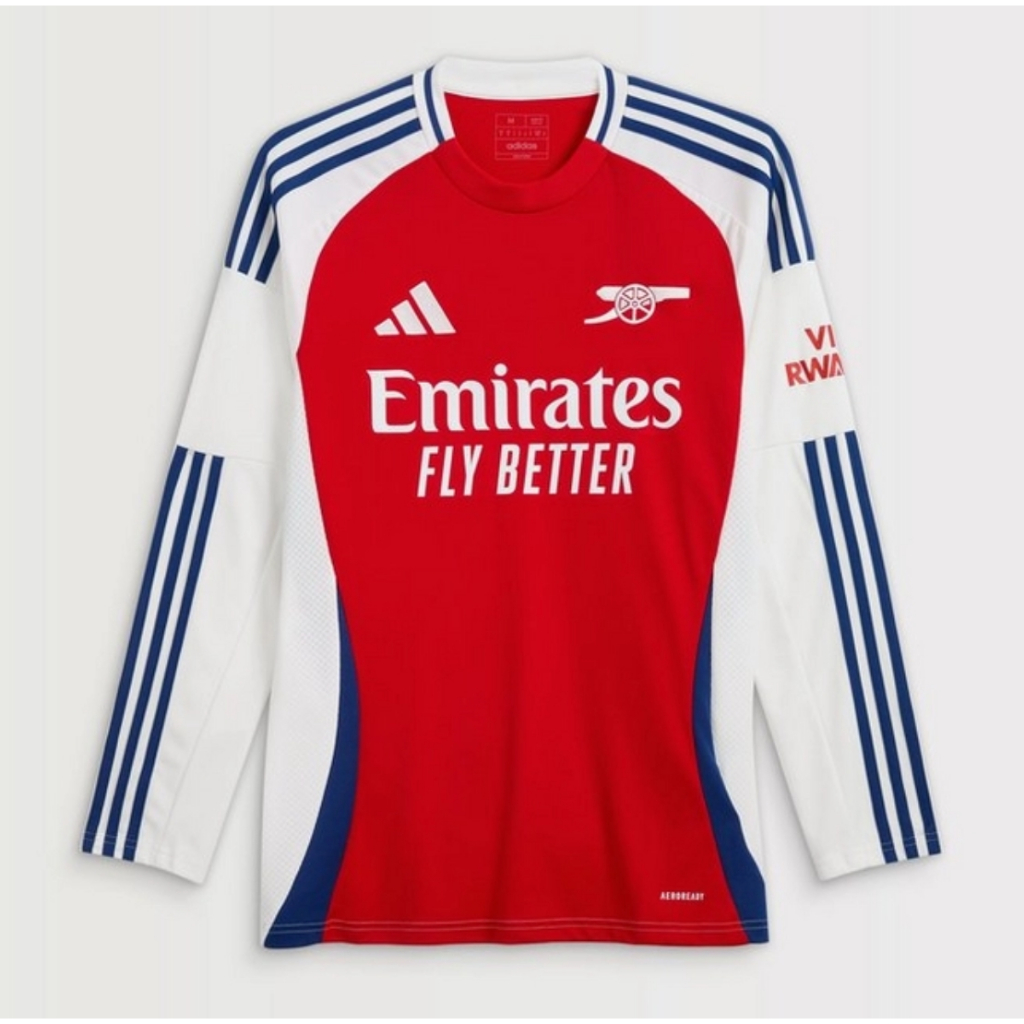 2024 Arsenal Home Red ผู้ใหญ่เสื้อฟุตบอลแขนยาวผู้ชาย