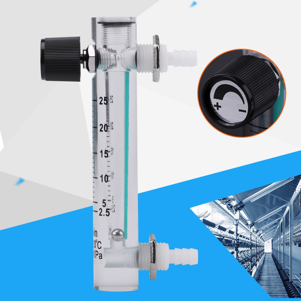 Tool House.ay LZQ-5 Flowmeter 2.5-25LPM Flow Meter with Control Valve for Oxygen/Air/Gas