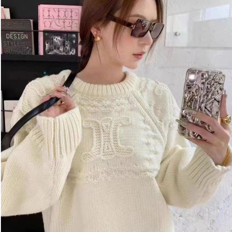 Ce1i ** เสื้อกันหนาวถักโครเชต์สามมิติฐานถัก Sw