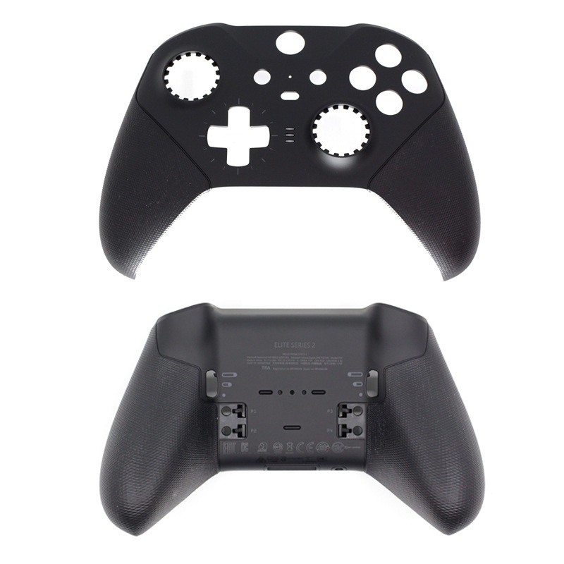 Front Back Housing Shell Case Faceplate Cover Replacement Parts เข้ากันได้กับ Xbox One Elite Series 2 Controller (สีดํา), Front + Back Shell