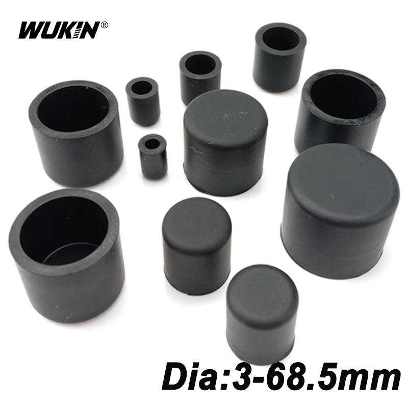 3-68.5มิลลิเมตรสีดํารอบหมวกป้องกันปะเก็นยางซิลิโคนฝุ่นซีลจบปกหมวกสําหรับท่อหลอดสายฟ้าเฟอร์นิเจอร์โต๊ะเก้าอี้ขาแผ่น