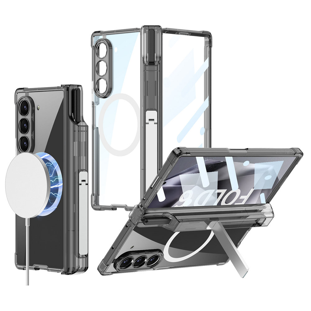 SAMSUNG [3 สี] ซัมซุง กาแลคซี Z พับ 6 5ก ใสทนทานกันกระแทกเคสโทรศัพท์, ที่ใส่ปากกาพร้อมปากกา, แม่เหล็กชาร์จวงกลม, ป้องกันบานพับ, ขาตั้งข้าง, เคส Z พับ6