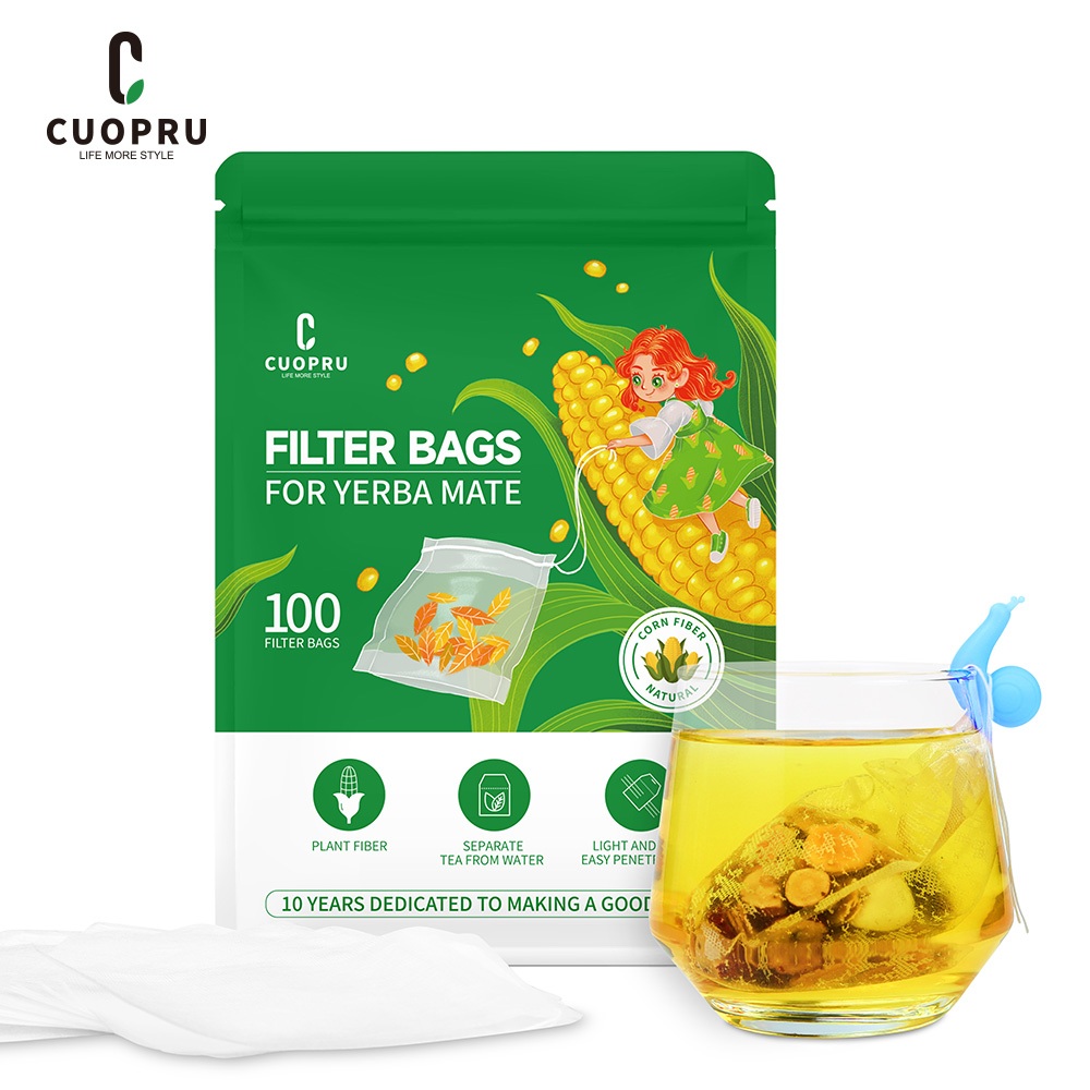 CUOPRU ถุงบรรจุภัณฑ์ชา Yerba Mate อเนกประสงค์พร้อมที่วางถุงชาส่วนบุคคล