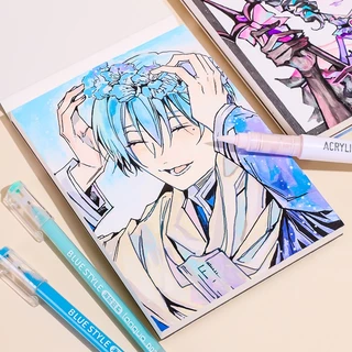 Languo สมุดวาดภาพสีน้ําแบบฉีกได้ 300G เยื่อกระดาษสมุดศิลปะร่างนักเรียน