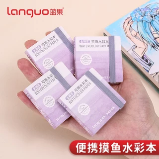 Languo สมุดวาดภาพสีน้ําแบบฉีกได้ 300G เยื่อกระดาษสมุดศิลปะร่างนักเรียน