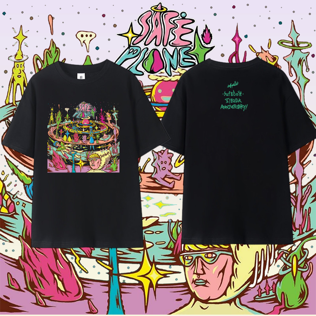 เสื้อ Safeplanet เสื้อวง ผ้าฝ้าย 100% จัดส่งในวันเดียวกัน ผู้ชายผู้หญิงสามารถสวมใส่นุ่มสบาย