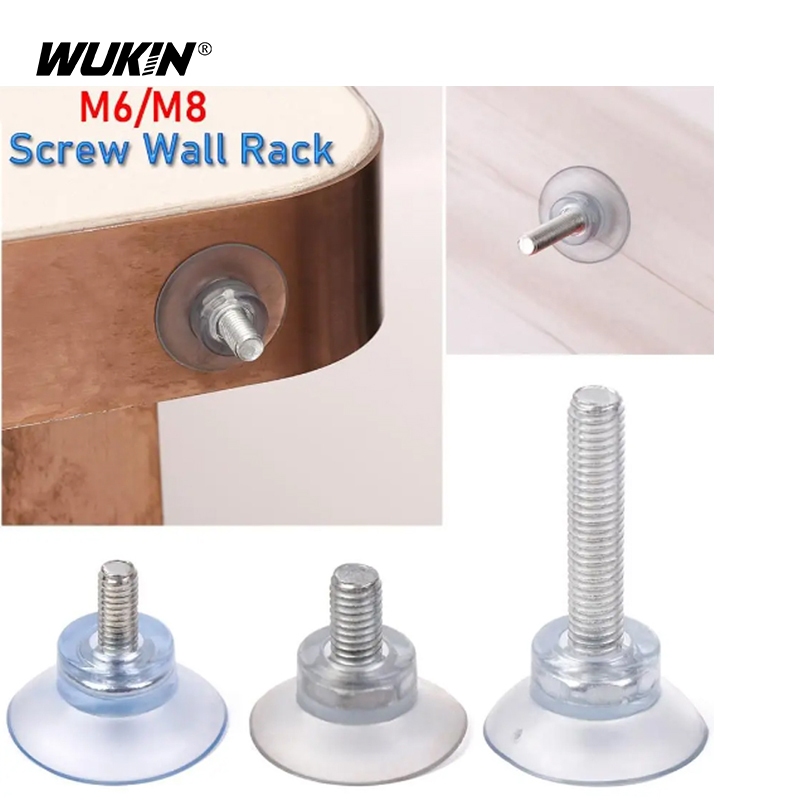 4 ชิ้น M6/M8 สกรูโปร่งใส PVC ถ้วยดูด Suckers เปิดอ่อนนุชโต๊ะแก้ว Tops Storage เครื่องมือตะขอประตู Wall Hook