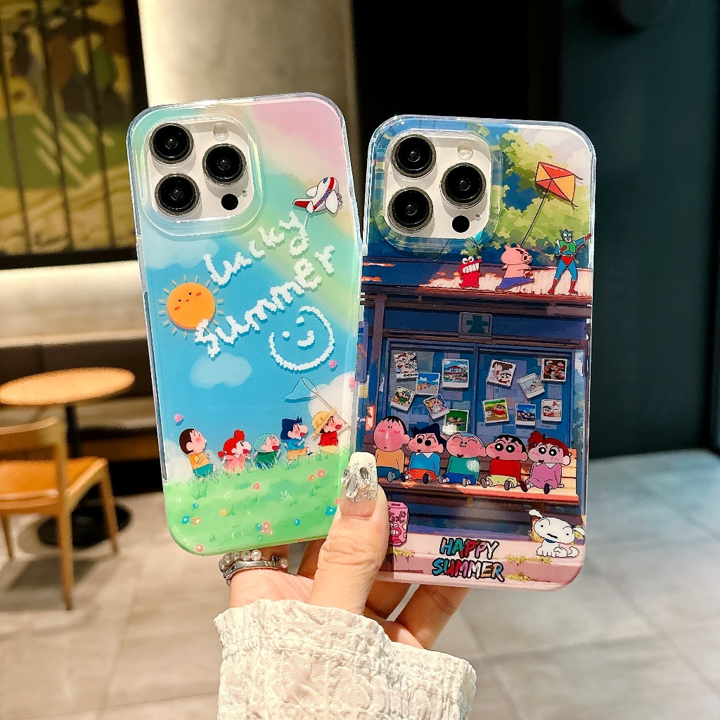 ยอดนิยมสุดๆ ฤดูร้อน Crayon Shin-Chan เคสโทรศัพท์,สําหรับ iPhone 16Promax 16Pro 16 15 14 13Promax 13Pro 13 12Promax 12Pro 12
