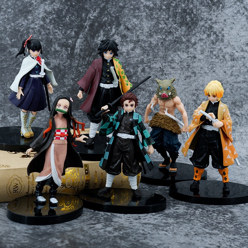 6 ชิ้น/เซ็ต 17 ซม.อะนิเมะรูป Kisatsutai Kamado Tanjirou