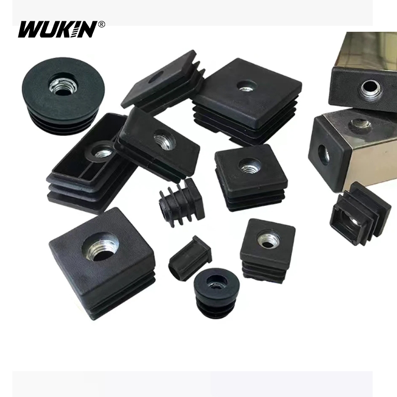 4 ชิ้นรอบ/สแควร์พลาสติกท่อปลั๊ก Blanking End Caps ท่อท่อ M10 M8 Hole Plug Nut Foot Pad Balance ปรับล้ออุปกรณ์เสริม