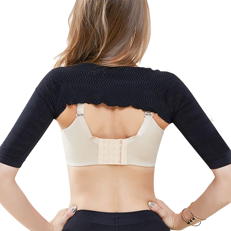 Wechery Women Arm Shaper Slimming Trainer Posture Corrector Shapewear Seamless Girdle Short Sleeve