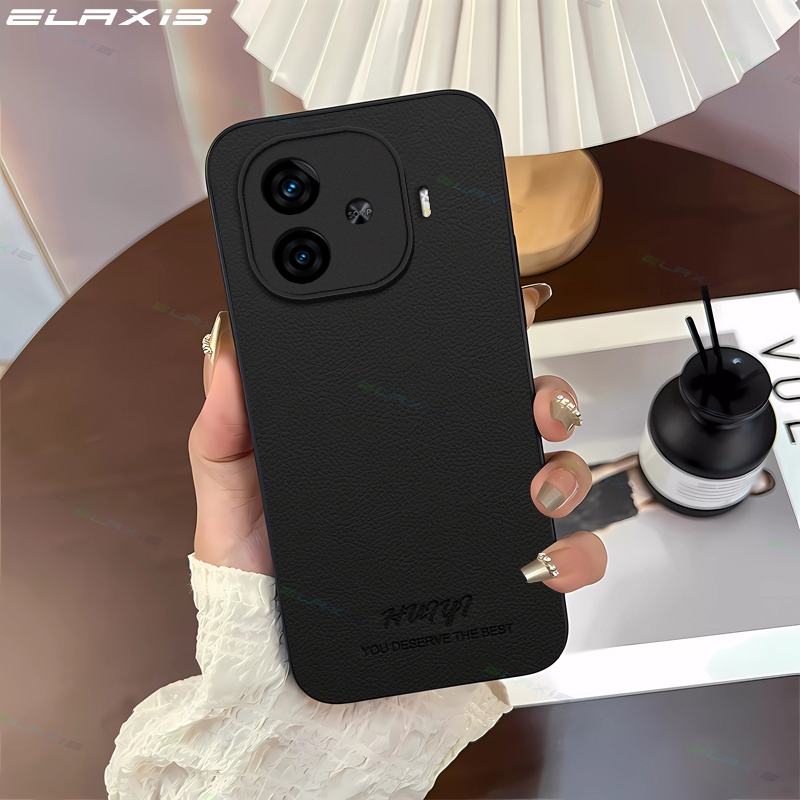 Elaxis Soft TPU Biomimetic ปลอกหนังสําหรับ VIVO iQOO Z9 5G/iQOO Z9 Turbo เคสโทรศัพท์หรูหราธุรกิจกล้องกันกระแทกฝาหลัง ES020