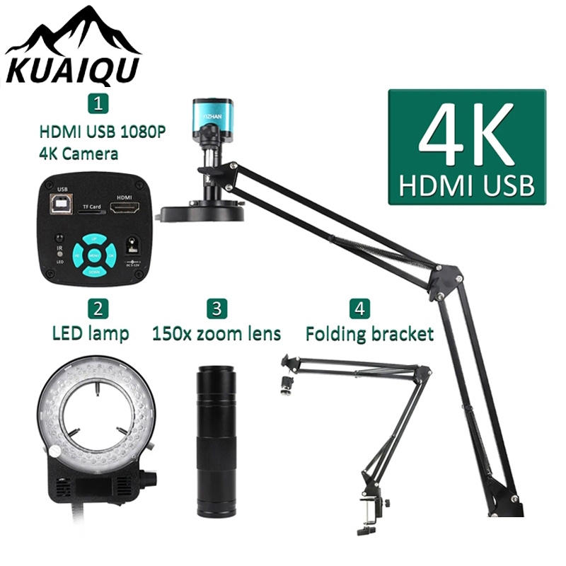 YIZHAN กล้องจุลทรรศน์ดิจิทัล 4K 1080P 2160P HDMI USB TYPE-C 60FPS กล้องจุลทรรศน์วิดีโอดิจิตอลตาเดียว สำหรับการซ่อมโทรศัพท์มือถือ กล้องจุลทรรศน์ดิจิทัลอิเล็กทรอนิกส์