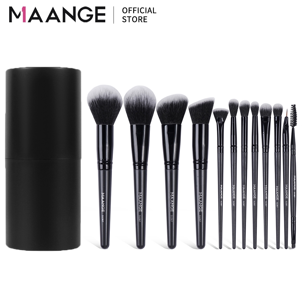 MAANGE ชุดแปรงแต่งหน้าเกาหลีสีดำ พร้อมกล่องเก็บ ขนนุ่มพิเศษ เกลี่ยแป้งได้ง่าย สม่ำเสมอ 51367 - รูปที่ 6