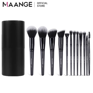 MAANGE ชุดแปรงแต่งหน้าเกาหลีสีดำ พร้อมกล่องเก็บ ขนนุ่มพิเศษ เกลี่ยแป้งได้ง่าย สม่ำเสมอ 51367