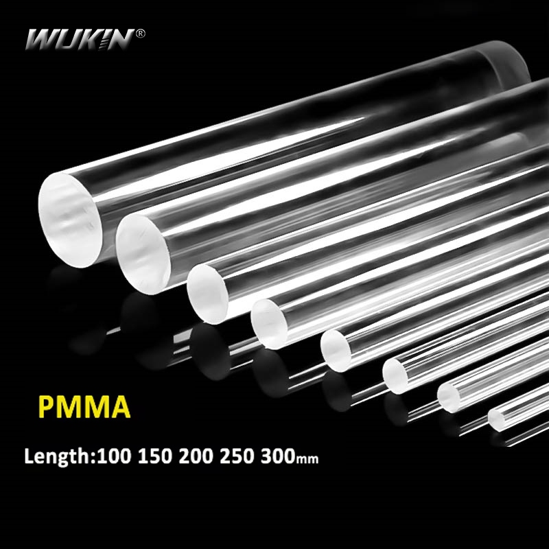 อะคริลิคโปร่งใส Plexiglass Solid Rod PMMA รอบบาร์ DIY Decor อุปกรณ์ DIY ผู้ถือเครื่องประดับขนาดที่กําหนดเอง
