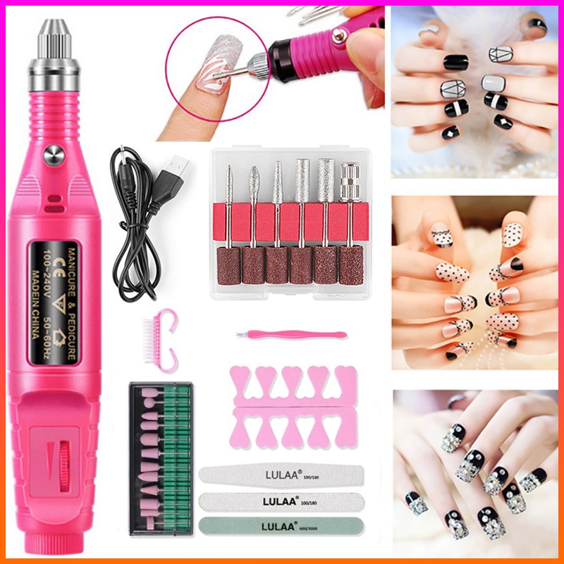 เครื่องเจียรเล็บ USB พกพา แบบปากกา ขัดแต่งเล็บเท้า ชุดเครื่องมือไฟฟ้า