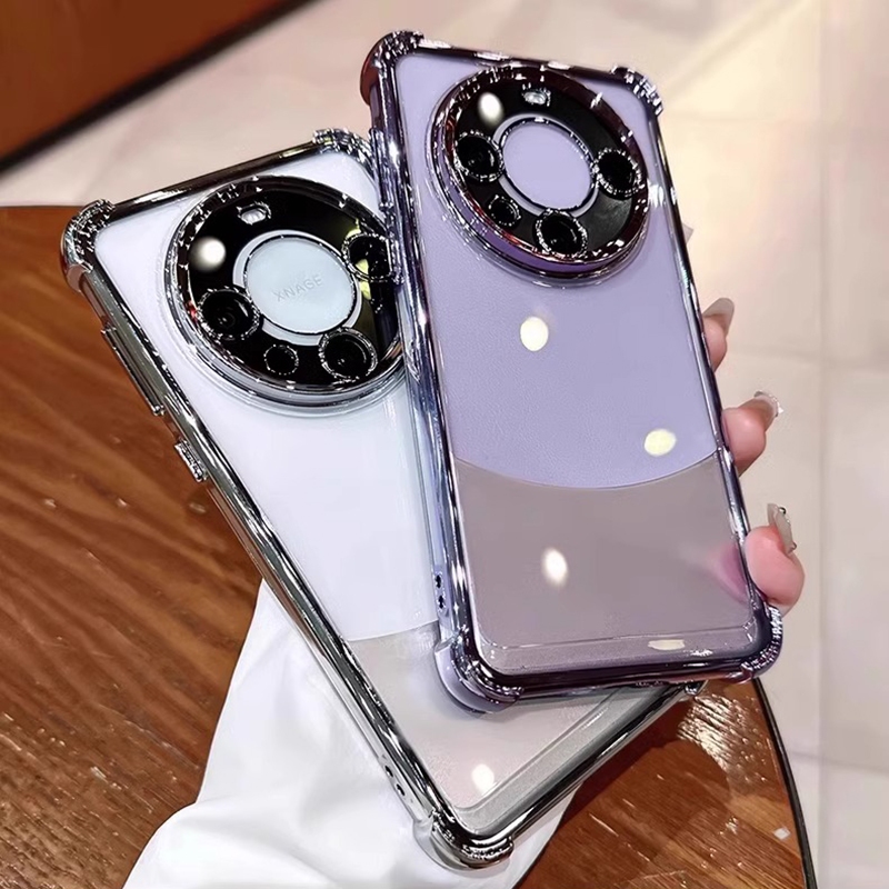 เคสใสสําหรับ Huawei Mate 60 50 40 30 Pro Air-Bag Anti-fall โปร่งใสนุ่มโทรศัพท์ปลอกฝาครอบป้องกันพร้อมฟิล์มเลนส์