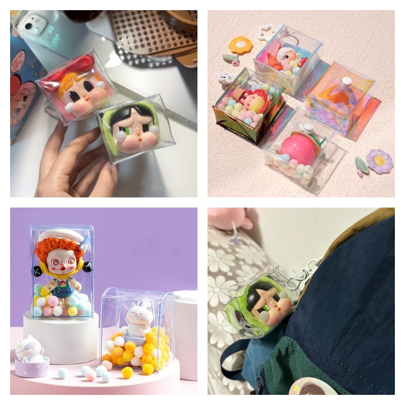 กระเป๋ากรณี Mystery โปร่งใสคลาสสิก Thicken กระเป๋าสตางค์ตุ๊กตา Organizer กล่องจัดเก็บ cry baby