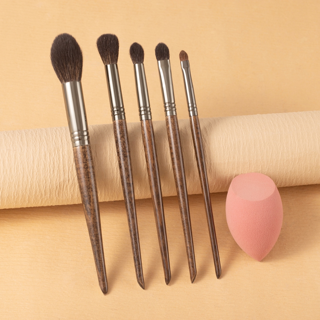 【OVW】 5 PCS Hightlight Makeup Brush Set Mdeium Shadow Brush Horse Goat Hair Smudge Detail Contour Brush Face Set