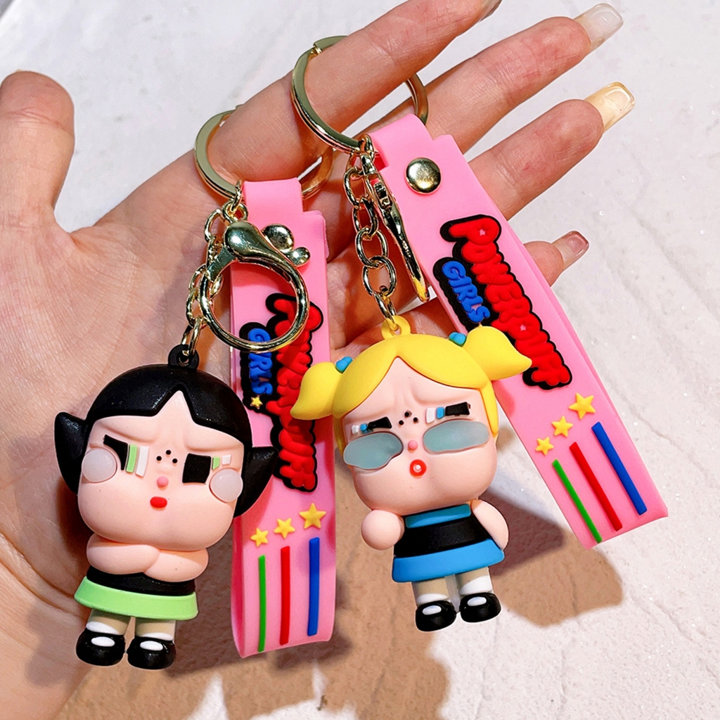 พวงกุญแจน่ารัก Anime Keyfob พวงกุญแจตุ๊กตาที่สวยงามสมจริง 3 ตัวเลือกสำหรับการเลือก
