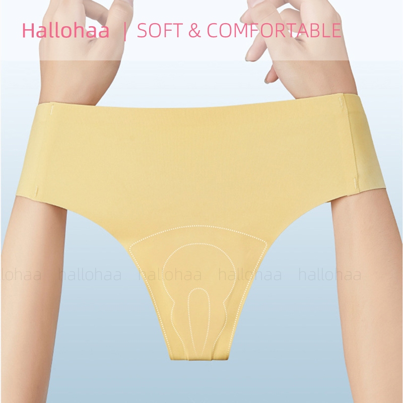 Thong กางเกงในจีสตริงกันเป้ายิ้ม ไร้ขอบ ฟองน้ำในตัว Y-line หลีกเลี่ยงความอึดอัดใจ เข้ากันได้ดีกับกางเกงรัดรูป เหมาะมากสำหรับใส่ออกกำลังกาย