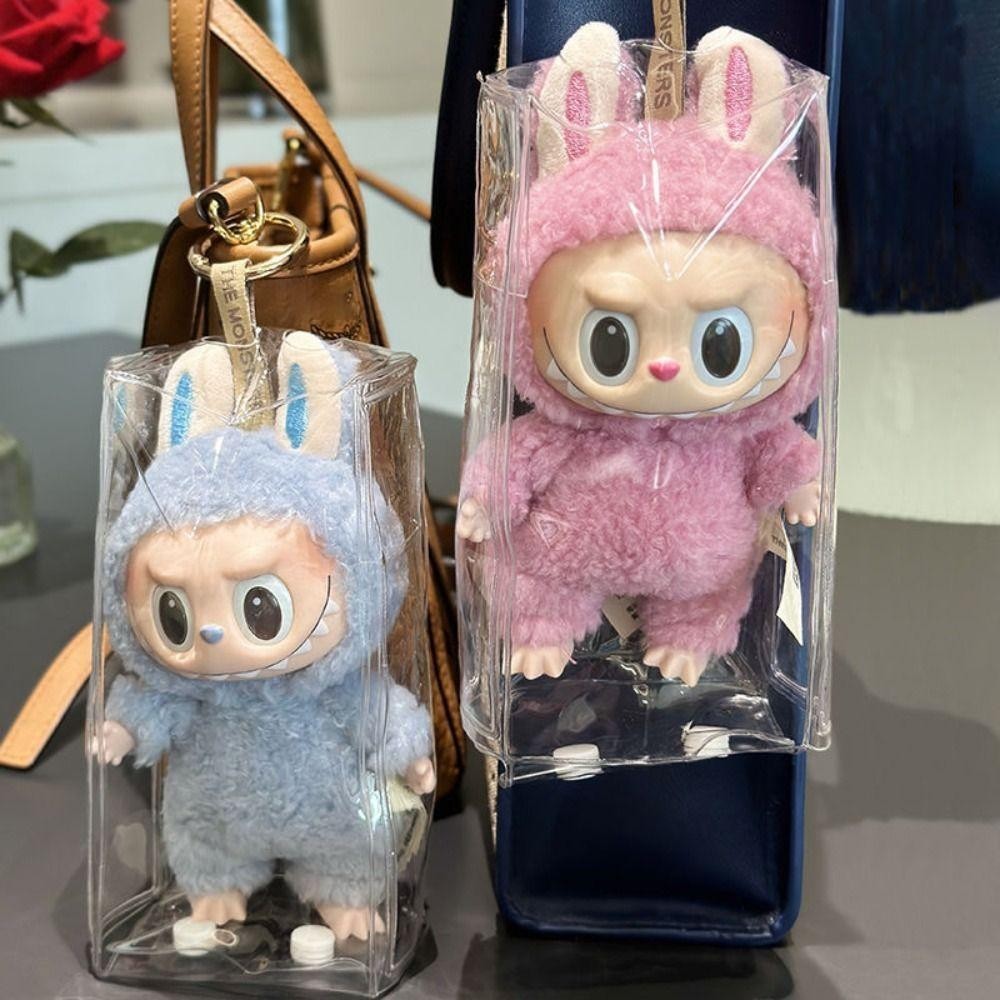 Labubu ตุ๊กตา PVC โปร่งใสกระเป๋า Organizer กล่องกรณี Mystery แบบพกพามัลติฟังก์ชั่น