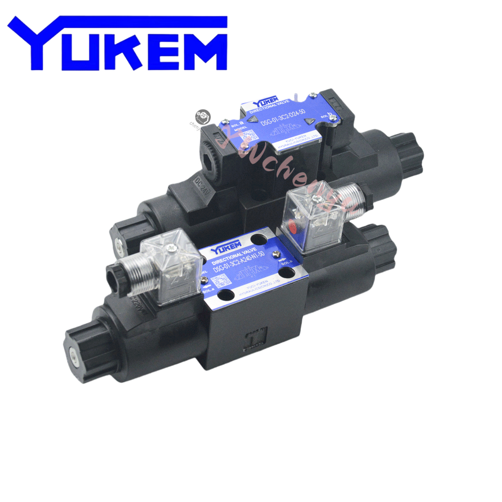 YUKEM ไฮดรอลิกโซลินอยด์วาล์วทิศทางสองทาง   DSG-01 02-2B2 3C2 3C3 3C4 3C60-A240 A110-N1-50