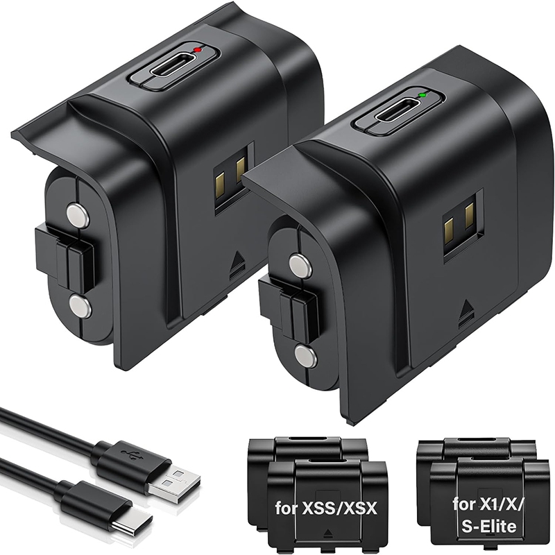 Echargeable Controller แบตเตอรี่ Pack สําหรับ Xbox,2x4800mWh (1800mAh) แบตเตอรี่ Pack พร้อมสายชาร์จ 