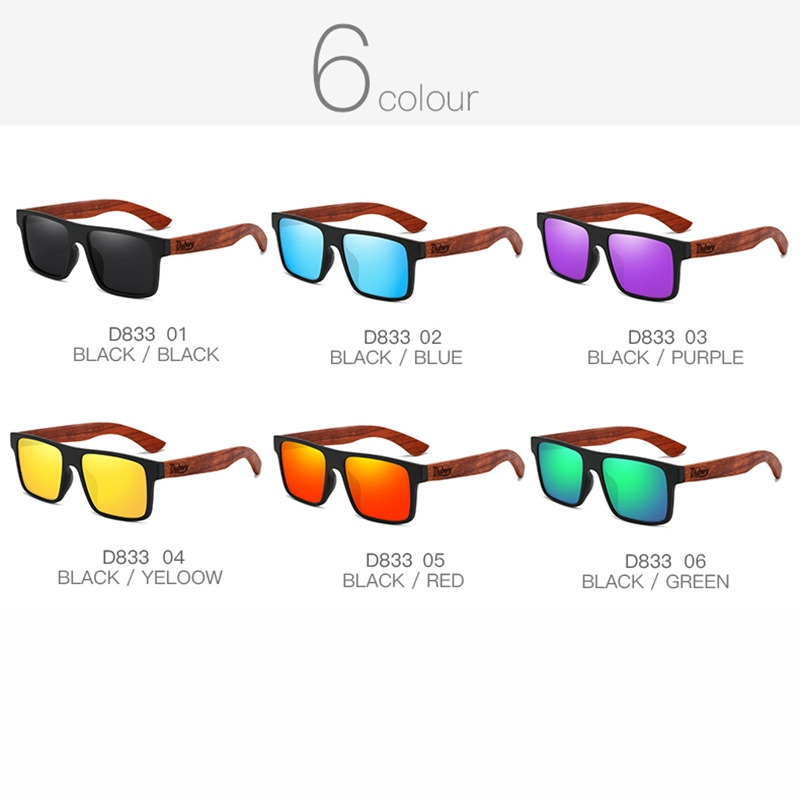 Dubery แว่นกันแดดแฟชั่นกลางแจ้งโพลาไรซ์ไม้ - รูปที่ 2