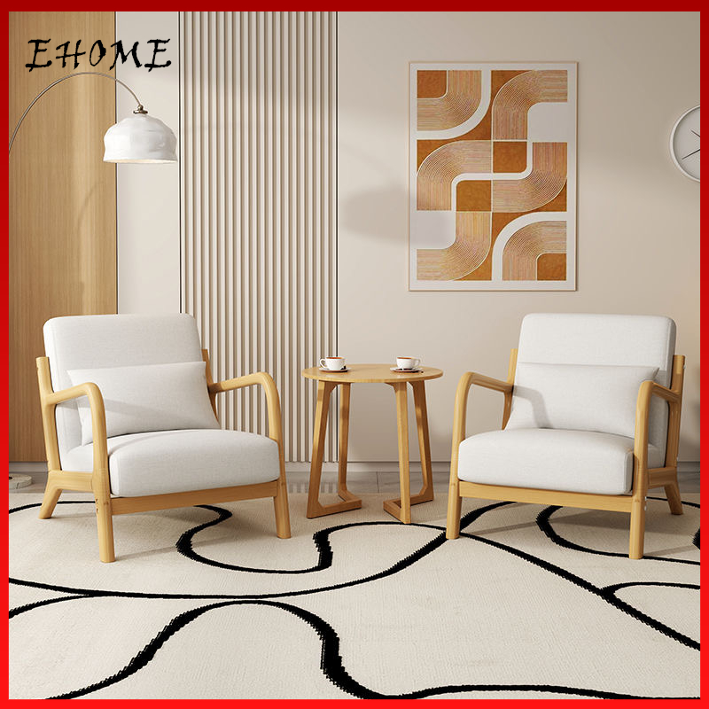 EHOME นอร์ดิกเก้าอี้โซฟา1/2/3/4คนที่นั่งโซฟาปกบีชโซฟาไม้ที่มีโฟมสําหรับห้องนั่งเล่น