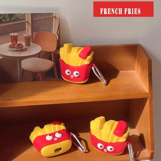 French Fries รูปร่างหูฟังสําหรับ 4 ถ้วยกาแฟรูปร่าง 2024 สไตล์ใหม่สําหรับ AirPods3 หูฟังป้องกันกรณีใช้งานร่วมกับ AirPodsPro3 กรณี AirPods2gen กรณี