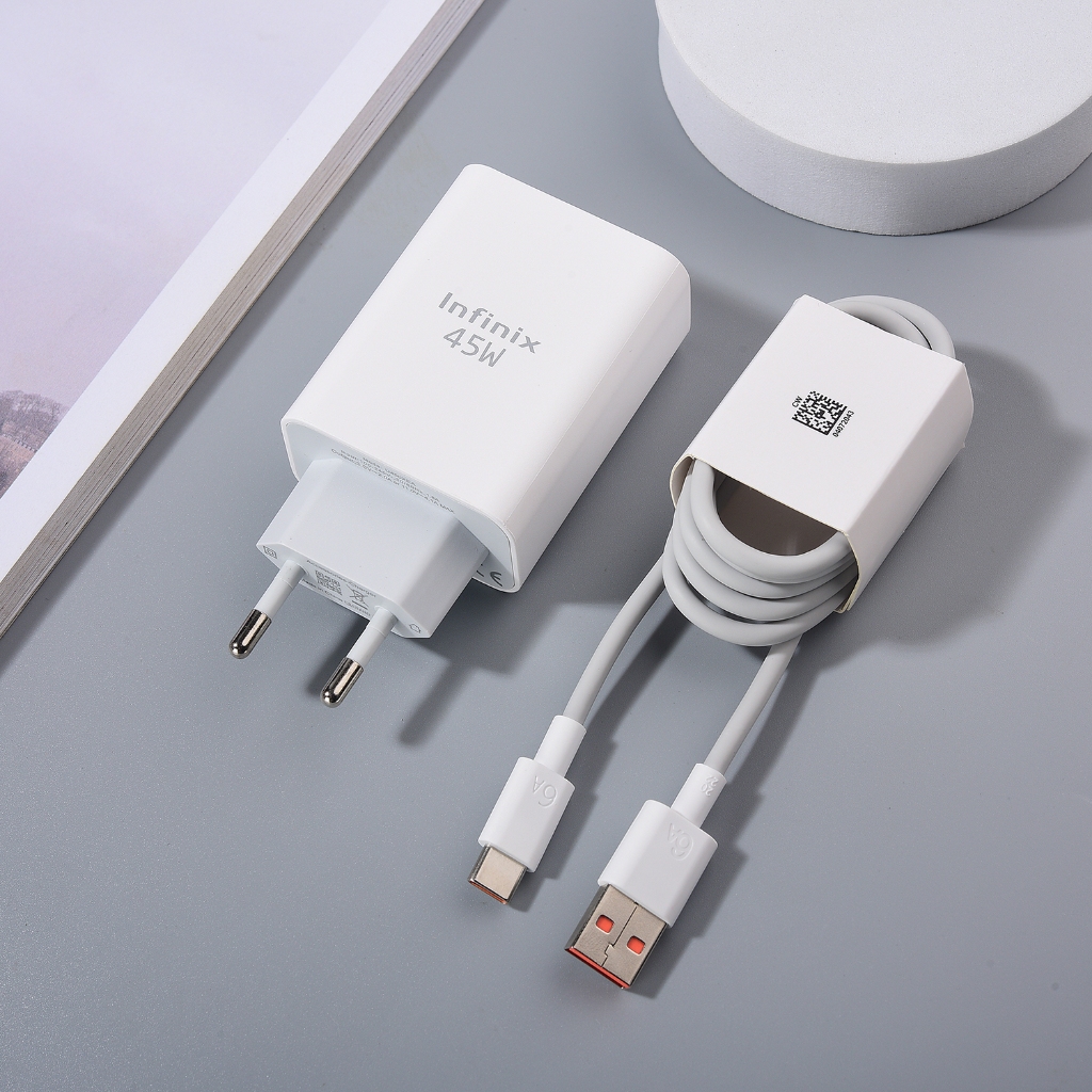 ใหม่ Infinix 45W Charger Super Fast Charging Power Adapter 6A USB C สําหรับ Infinix หมายเหตุ 40 30 Pro Zero 30 X Pro Hot 40 30 Pro