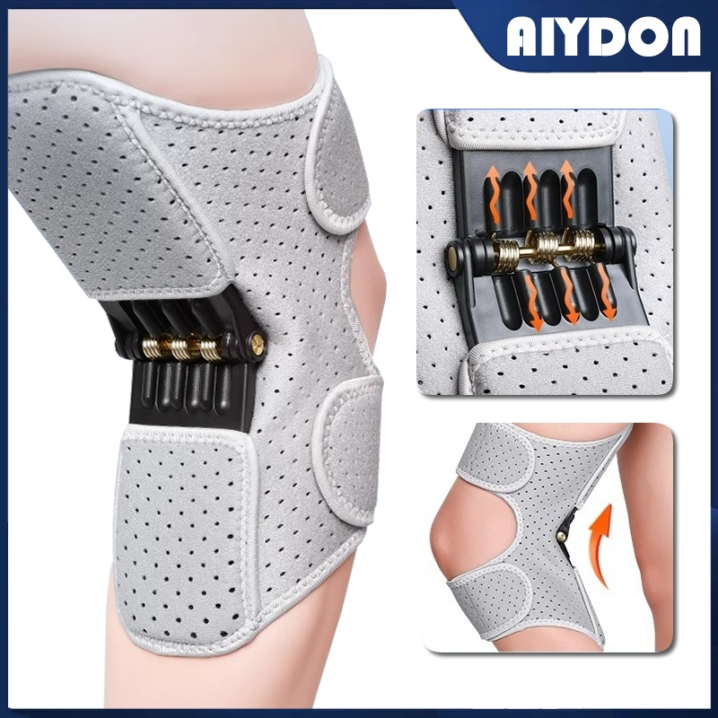 AIYDON เข็มขัดพยุงเข่าสปิงออโต้ แผ่นรองเข่า สนับเข่าช่วยพยุงเข่า อุปกรณ์พยุงหัวเข่า