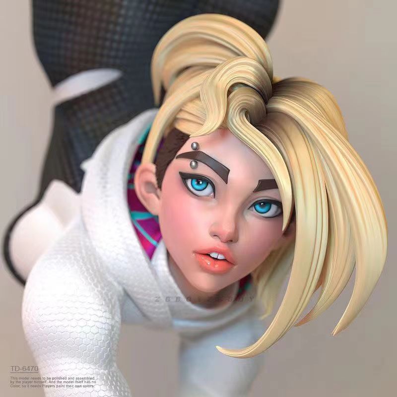 Gnxg สาวแมงมุมในประเทศ Gwen รุ่นทำด้วยมือบรรจุภัณฑ์กล่องสีเคลือบเต็มสูง18.5ซม. ในสต็อก