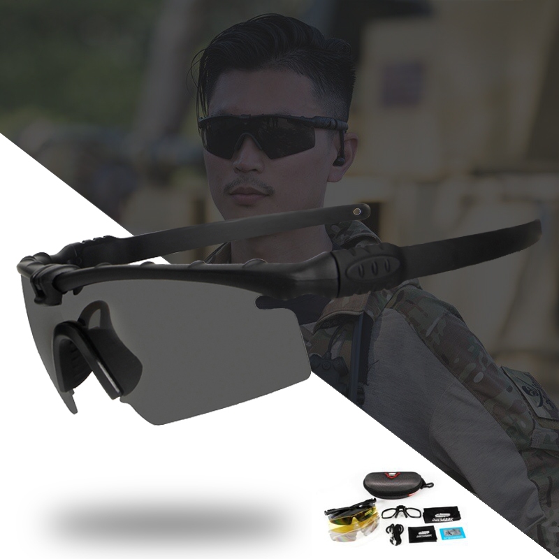 Queshark Army BALLISTIC 3.0 Protection แว่นกันแดดทหาร Paintball Polarized QE40